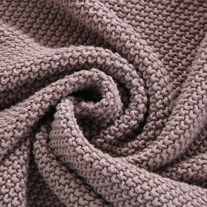 Европейский стиль коричневый сплошной Цвет Вязание продажа фирменные покрывала