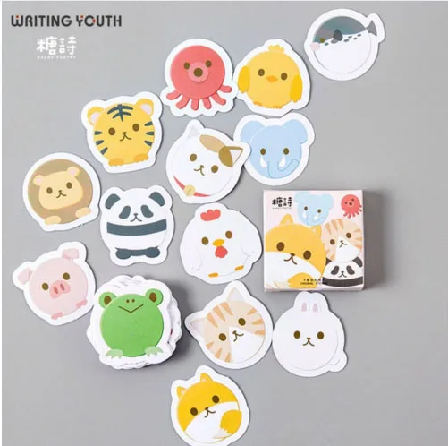 9 45pcs/set Cute Cartoon Animals Cat Bullet Journal Sticker Scrapbooking Child Diary Stickers Student Supplies Stationary - Color: 9