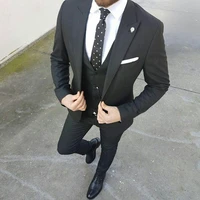 latest designs dark gray men suits man blazer slim fit terno masculino costume homme groom wedding tuxedos 3piece prom party