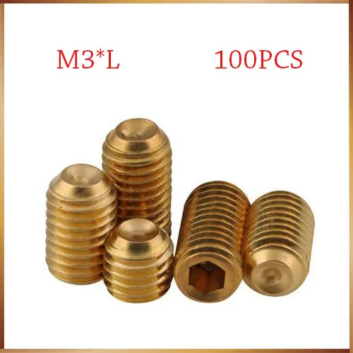 

Бесплатная доставка, 100 шт., M3 M3 * L, латунные винты на личинке, медная чаша, шестигранная Шестигранная головка, набор винтов