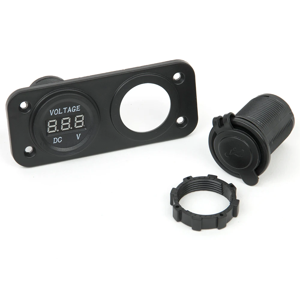 Зарядное устройство с светодиодный USB-портами и вольтметром постоянного тока |