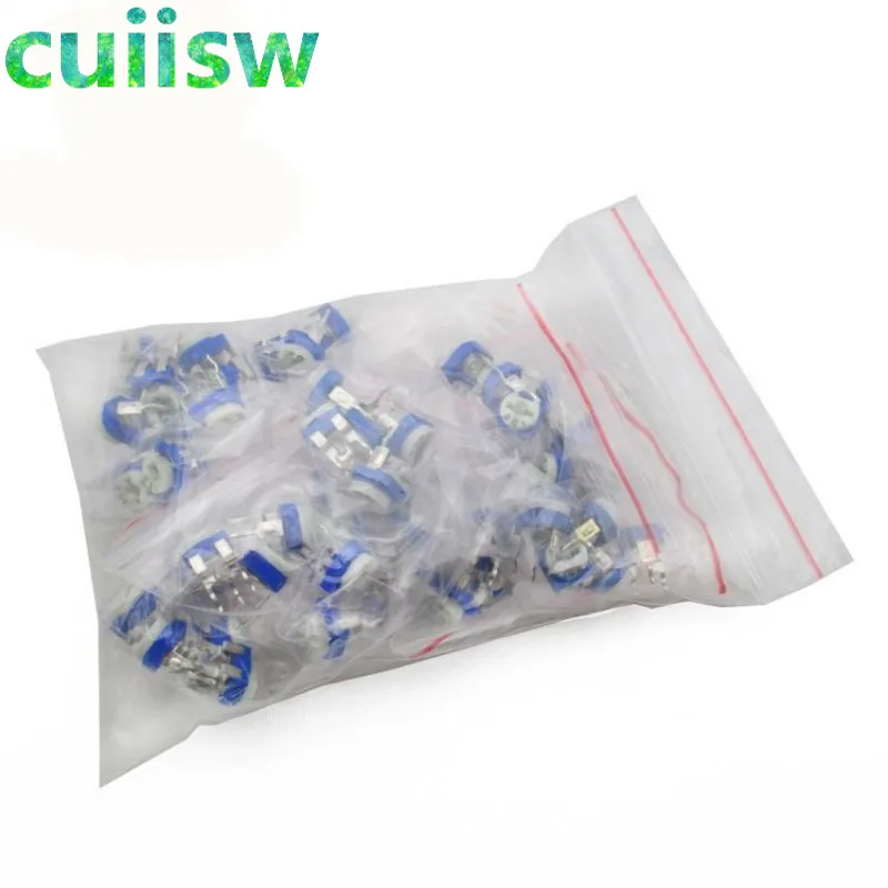 Trimming Potentiometer RM-065 top adjustment 100R-1M RM065 WH06-2 Variable Resistors Assorted Kit 13Type*5pcs=65PCS |