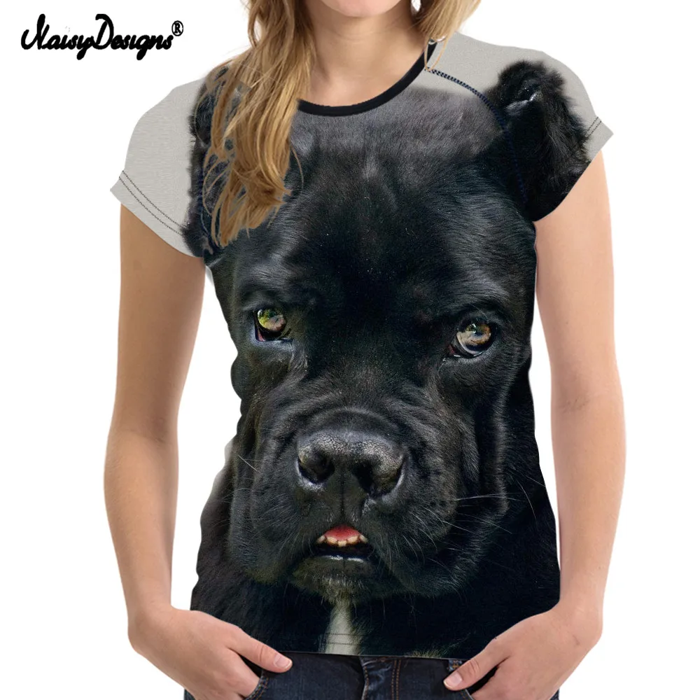 

NoisyDesigns Mollosser Fierce Dog Prints Women T-shirt Female T Shirts Harajuku Black Slim Summer Basic Cool Shirts Feminine New