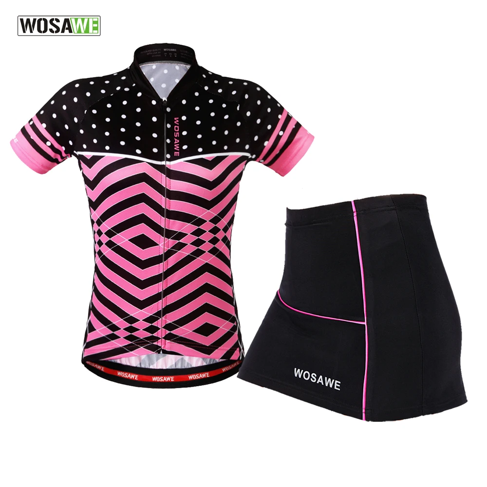 WOSAWE велосипедная одежда команды мини юбка + рубашка Ropa Ciclismo короткий рукав