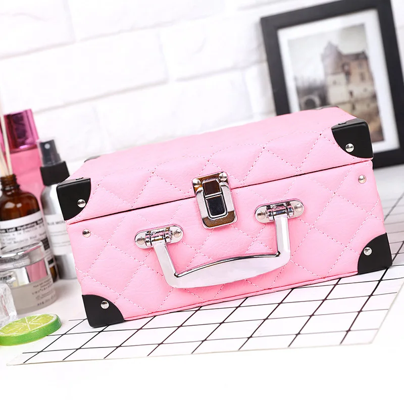 Pink Make up Bag Высококачественная женская косметичка из искусственной кожи, сетчатая женская косметичка, органайзер для путешествий, сумки для туалетных принадлежностей, портативная коробка для хранения, комплект туалетных принадлежностей - Цвет: Pink Make up Bag