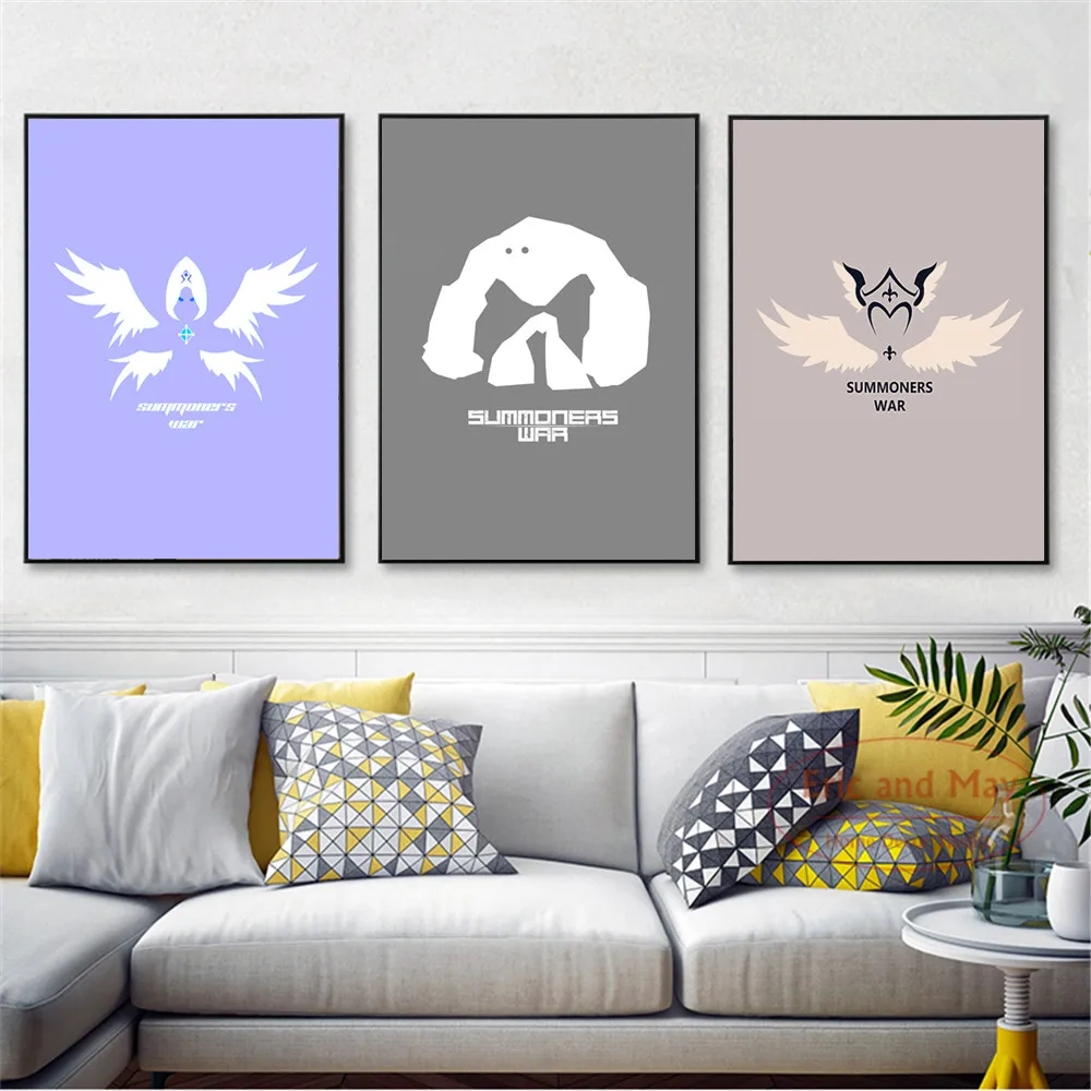 

Summoners War Logo Minimalist Art Posters And Prints Wall Art Canvas Painting For Living Room Decoration Home Decor Unframed