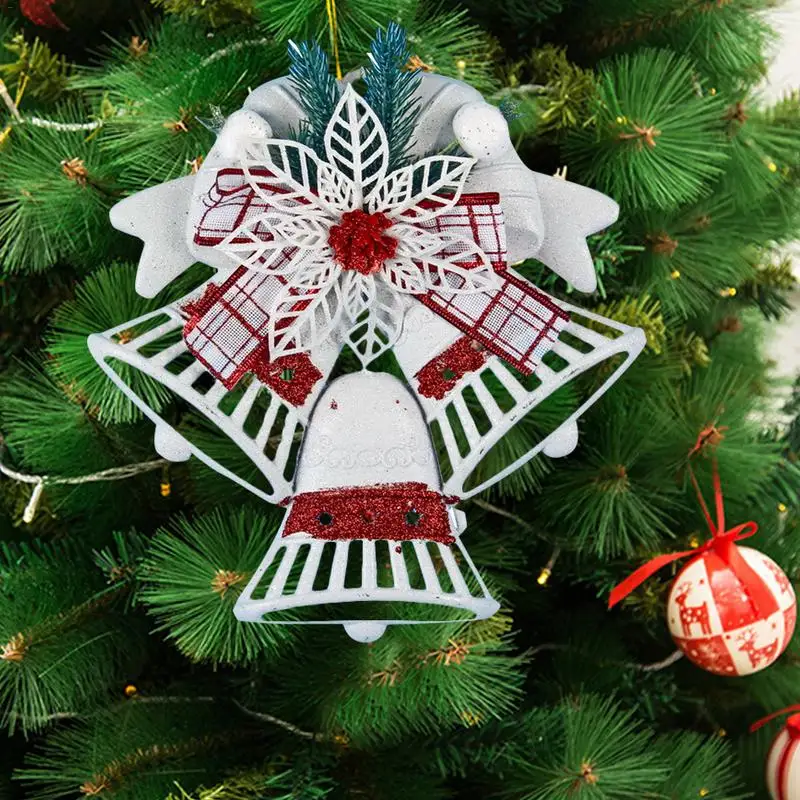 3 шт./компл. рождественская подвеска в виде плоского колокольчика сверкающий