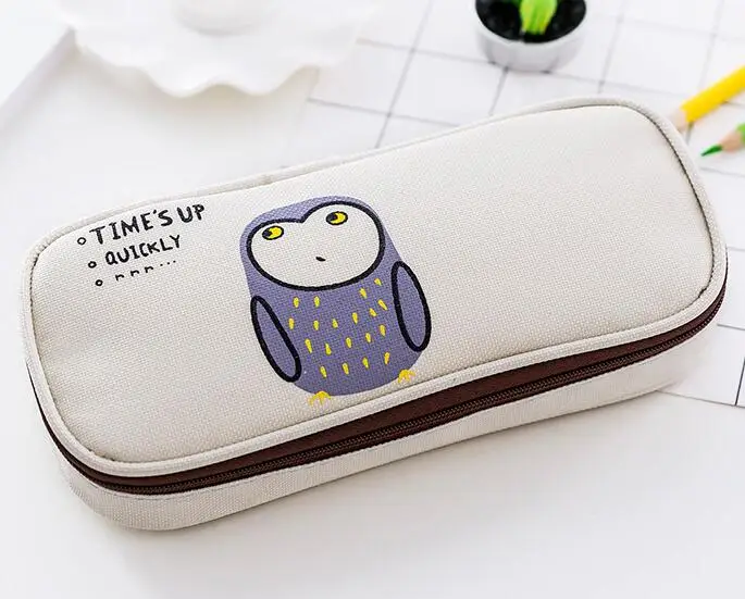 owl Чехол для карандашей Kawaii, Большой Вместительный чехол для карандашей, школьный чехол для ручек, принадлежности для карандашей, школьная коробка, чехол для карандашей, канцелярские принадлежности, Goodmorning - Цвет: owl