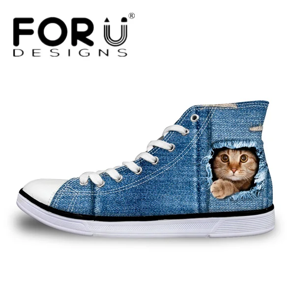 C3304AK FORUDESIGNS/Модная Мужская Вулканизированная обувь 3D Животные волк с высоким берцем обувь, собака с принтом "Хаски" Туфли без каблуков Мужская парусиновая обувь; мужская обувь - Цвет: C3304AK