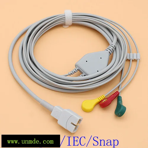 Для MEK 3 lead ecg cable MP1000 MP600 MP500 one piece DB9 leading and leadwire Snap Clip Vet clip AHA или IEC TPU cable| |