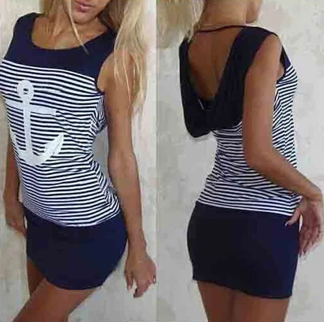 Новинка Модное детское платье с крючком лодочкой приталенное в полоску якорем и