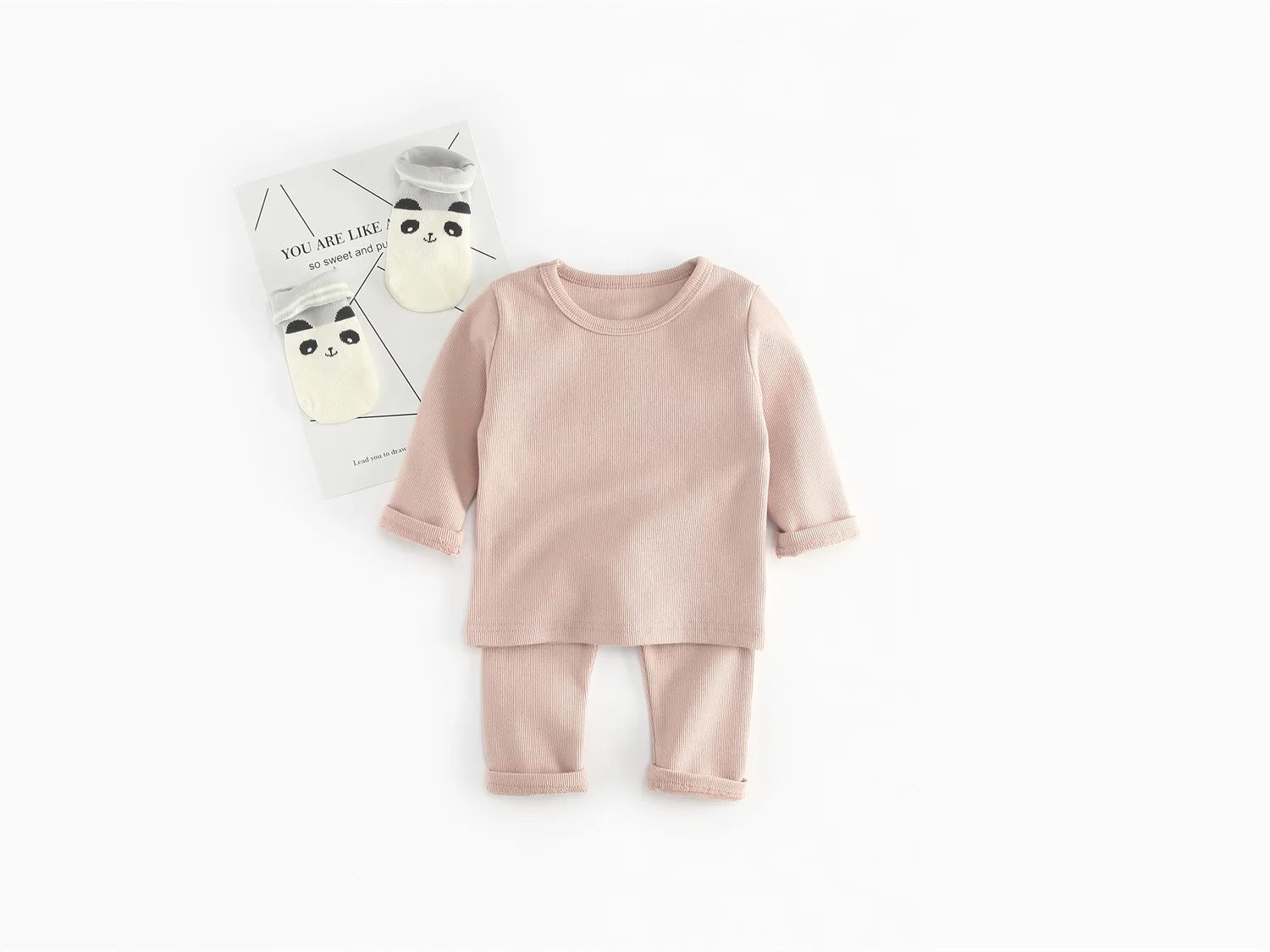 2pcs/sets 2020 New Autumn Kids Tracksuits Baby Rib Cotton Long Sleeve Clothes Set Children Tops and Pant Clothing Suit 1-4 Years | Мать и