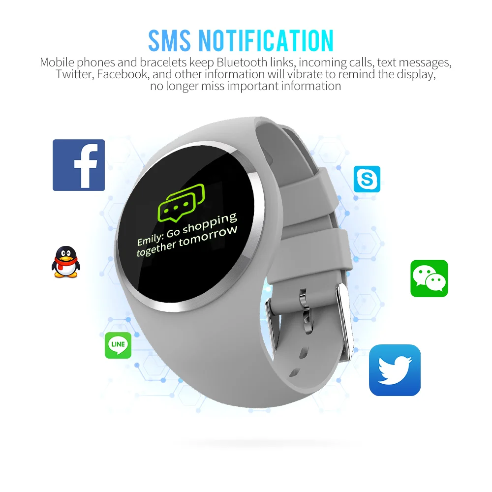 NEWWEAR Q1 Color LCD Screen Smart Wristband Blood Pressure Heart Rate Monitor smart band Fitness Tracker Bracelet ladies | Электроника