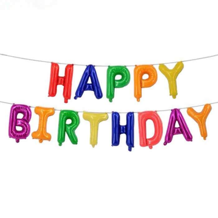 HappyBirthday H14 13 шт письма с поздравлениями с днем рождения воздушные шары набор вечерние принадлежности шары ко дню рождения набор детский душ с днем рождения шары буквы алфавита - Цвет: HappyBirthday H14