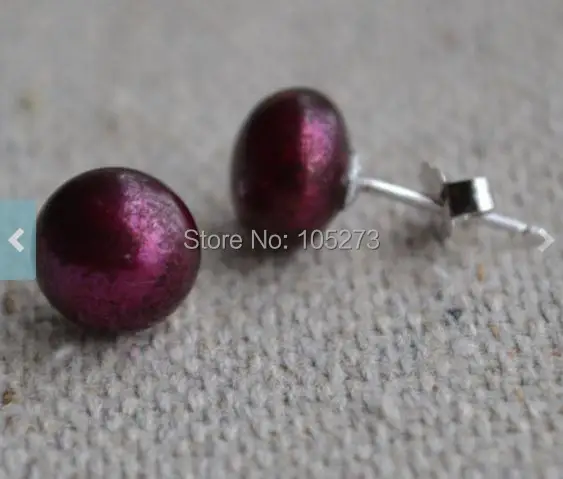 Perfect Pearl серьги AAA 10 11 мм бордового цвета натуральный пресноводный жемчуг