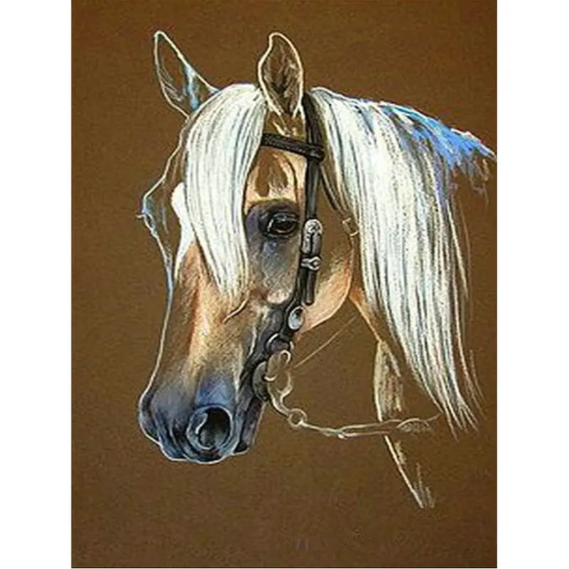 Алмазная живопись сделай сам 5 d вышивка крестиком животное лошадь круглая