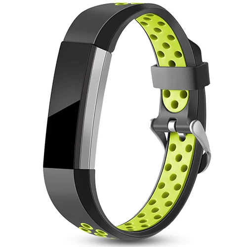 Black green Tschick Для Fitbit Alta/Alta HR полос, спортивный сменный аксессуар браслет с пряжкой для часов маленький и большой - Цвет: Black green