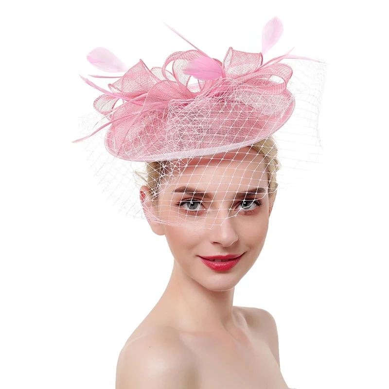 Перьевая Вуалетка шляпа для женщин чайные вечерние повязки на голову Кентукки