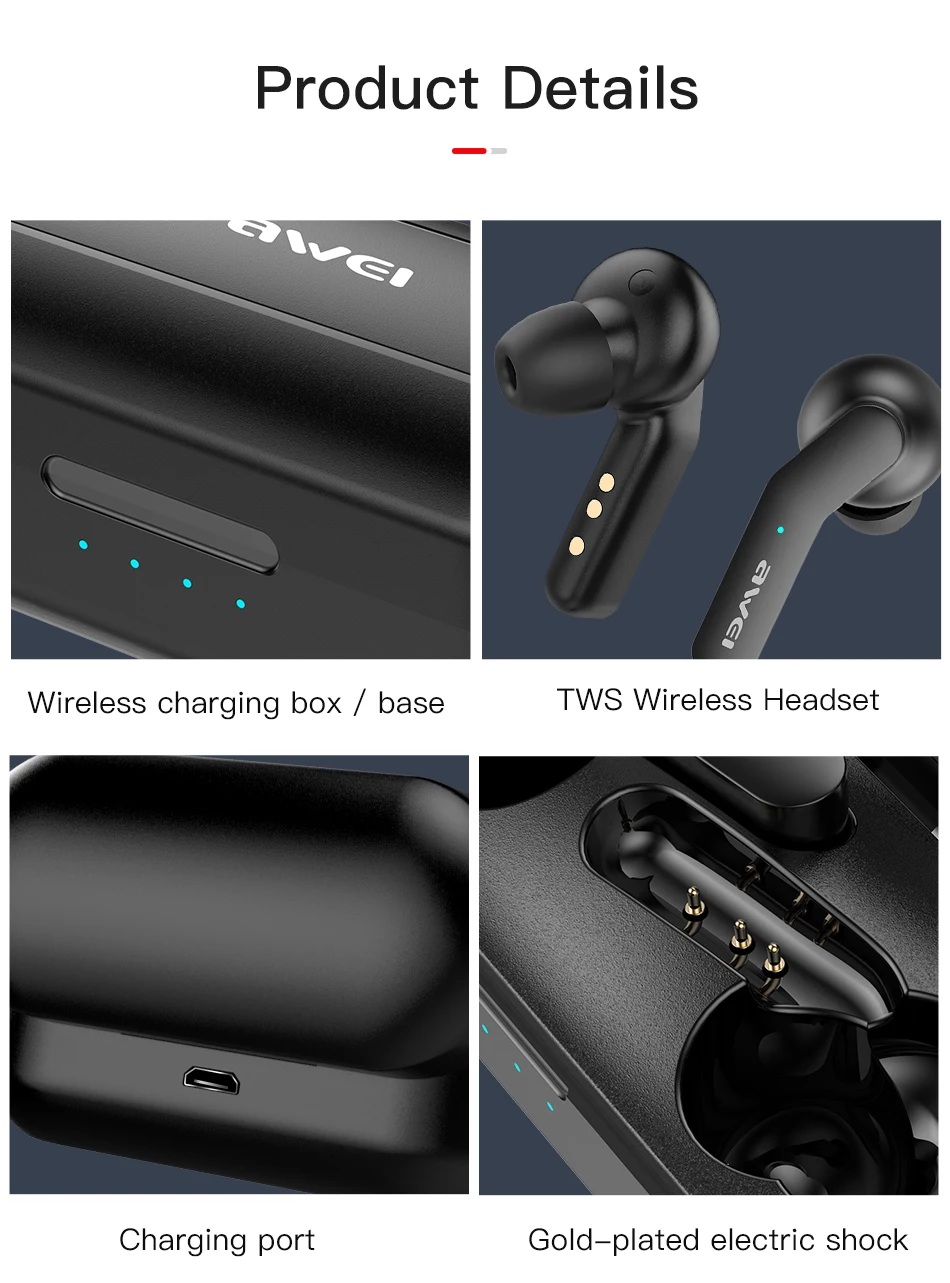 Newset AWEI T10C TWS беспроводные bluetooth-наушники auriculares Bluetooth inalambrico, гарнитура с управлением, гарнитура для xiaomi