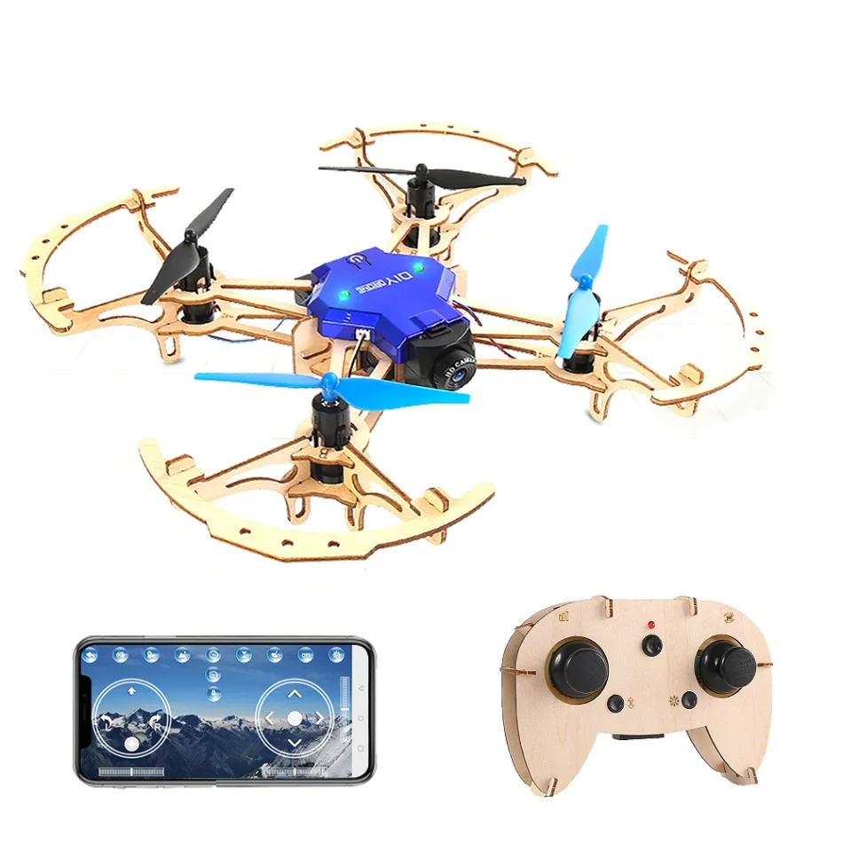 200 мм DIY Радиоуправляемый Дрон 2 4G FPV дисплей удержания высоты деревянный
