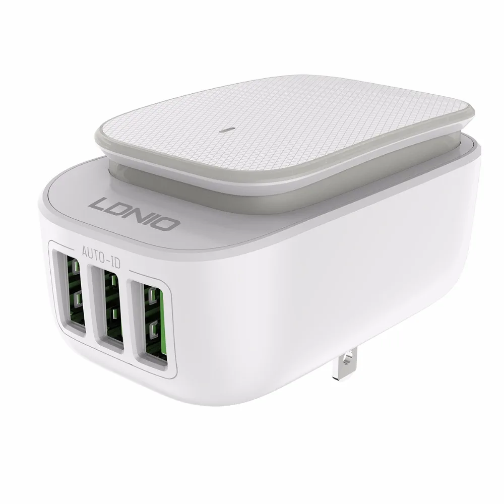 LDNIO A3305 Быстрая зарядка 3-Порты и разъёмы USB ночник переходник для зарядного