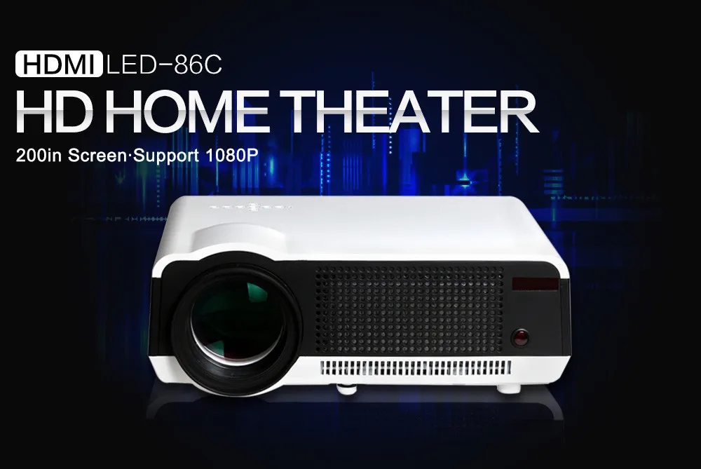 Poner saund светодиодный 86 светодиодный проектор видео HDMI USB Мультимедиа 1280x800 Full HD 1080 P проектор домашний кинотеатр ЖК-проектор Цифровой 3D