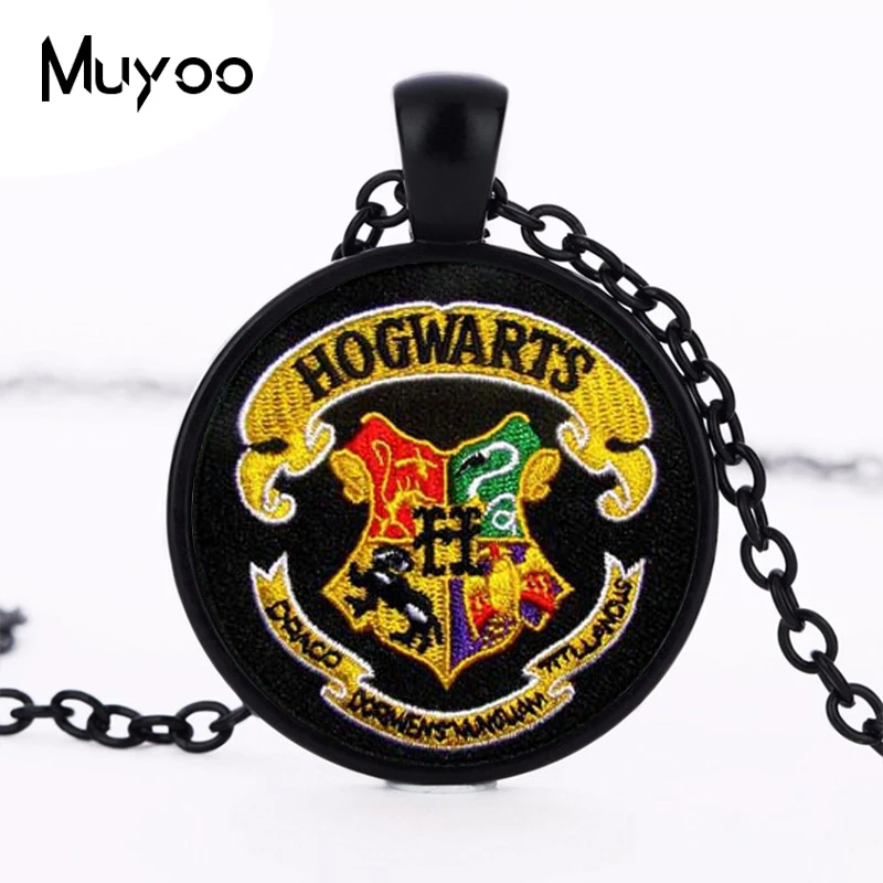 Новинка, хит, винтажные аксессуары, ожерелье Hogwarts, Хогвартс, гребень, подвеска, ожерелье, гик, подарок, стеклянный кабошон, ожерелье, HZ1