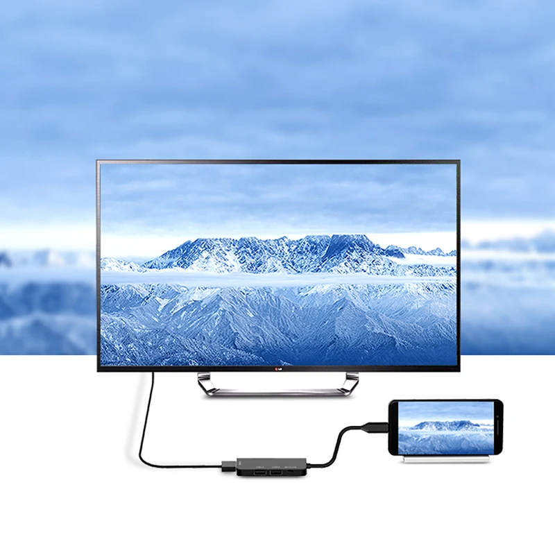 Концентратор Type-C на Micro USB 3 0 2 HDMI Thunderbolt 4 порта разветвитель адаптер совместимый с