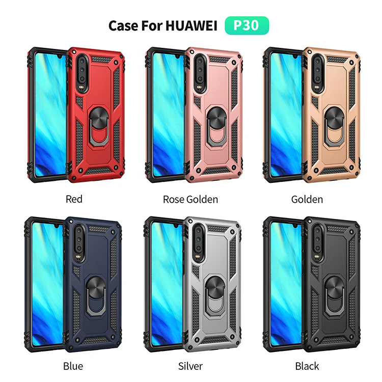 PFor Huawei P30 Pro case Holder Stand Armor Hybrid Magnetic Bracket Ring Cover For P20 Lite Y6 Y7 Y5 Y9 PSmart 2019 Case | Мобильные