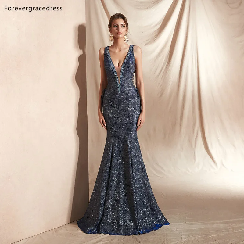 Платье-Русалочка Forevergracedress вечернее платье с глубоким треугольным вырезом и
