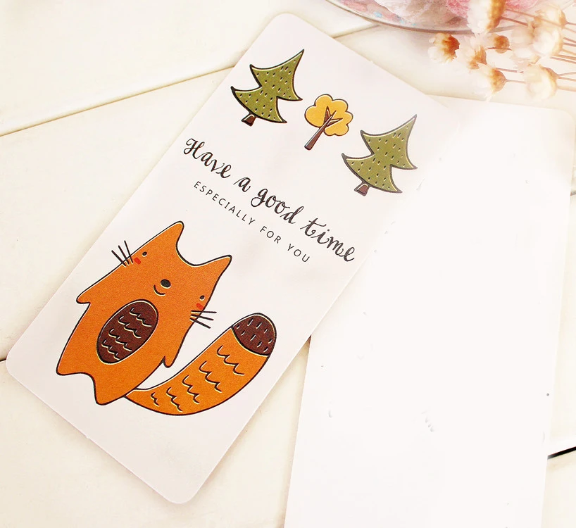 50 шт. мини карточки в виде лисы и леса|message card|mini cardchristmas party invitations |