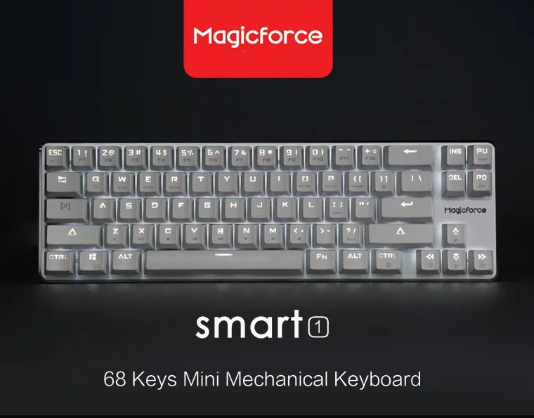 Новая распродажа Magicforce Smart 68 ключ с подсветкой USB Проводная Механическая игровая клавиатура, съемные кабели Cherry MX коричневый/синий переключатели