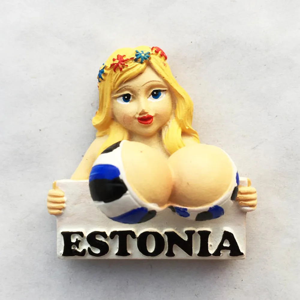 BABELEMI Estonia 3D Fridge Magnets Tourism Souvenirs Big Breasts Woman Refrigerator Magnetic Stickers Home Decortion|Магниты на
