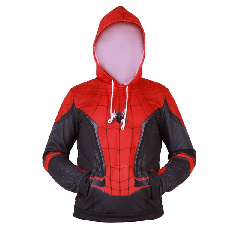 Without zipper Стиль, костюм Человека-паука для взрослых, детей, Человек-паук, вдали от дома, Питер Паркер, Супергерой, косплей, толстовка, куртка, пальто - Цвет: Without zipper