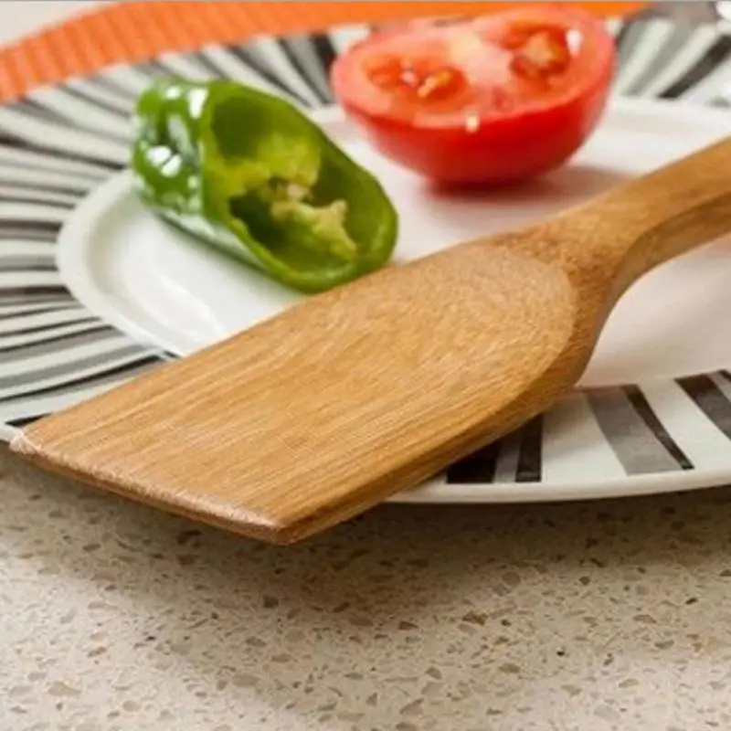 Natural Health Bamboo Wood Kitchen Slotted Spatula Spoon Mixing Holder Cooking Utensils Dinner Food Wok Shovels Supplies | Дом и сад