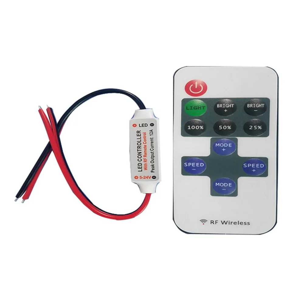 1X12V провод RF беспроводной переключатель управления Лер диммер для мини LED полоса