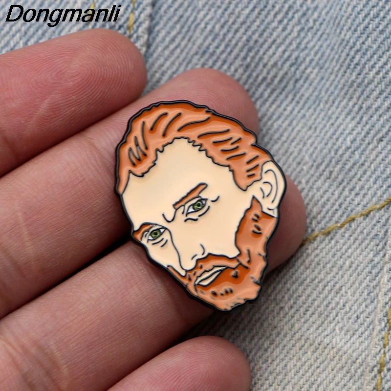 DMLSKY Ван Гог металлические эмалированные булавки брошь для платья рюкзак значок