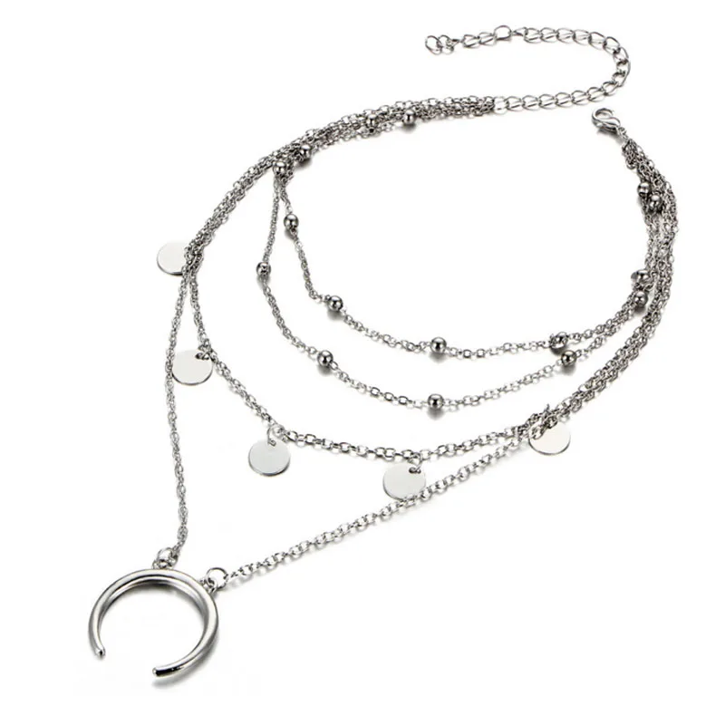 Женское Ожерелье чокер в стиле бохо ожерелье из цинкового сплава с кулоном виде