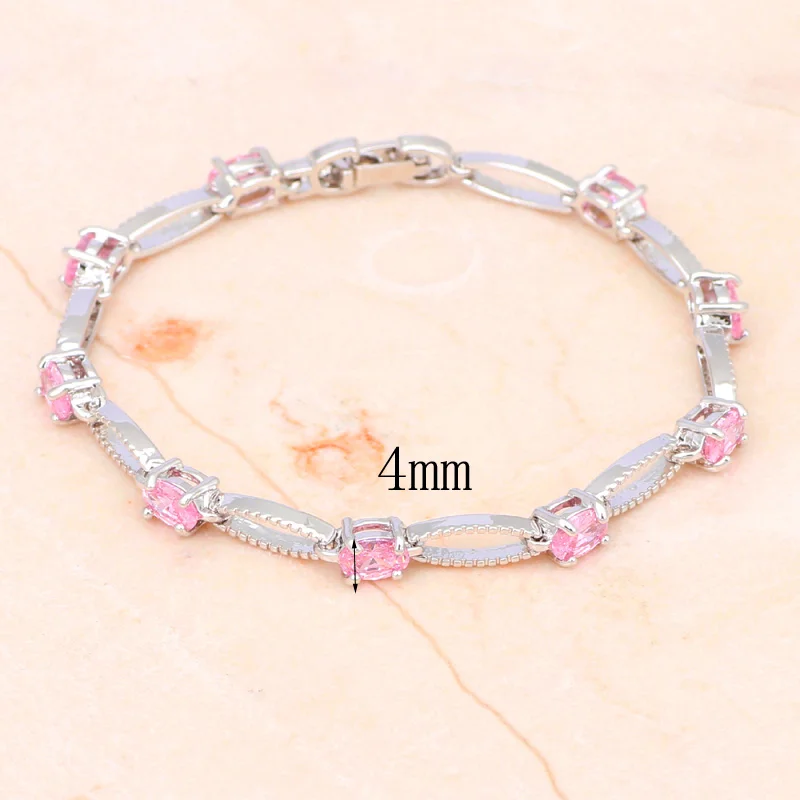 Женский браслет с розовыми кристаллами TBS958A | Украшения и аксессуары
