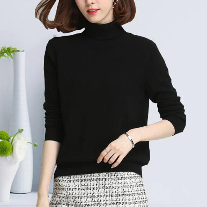 turtleneck Sweater Women 100% Natural Cashmere Pullover New Spring Autumn Clothes tbsr493 | Женская одежда