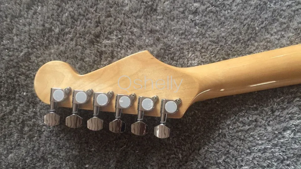 QShelly custom электрическая гитара с натуральным Charvel maple волнистая шея хром floyd rose