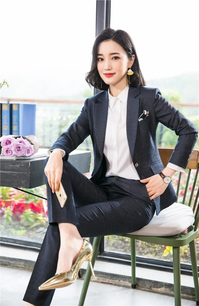 Женские деловые костюмы из высококачественной ткани осенне зимняя форма