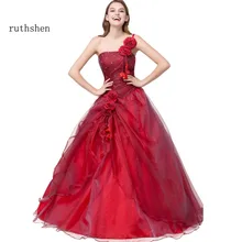 Ruthshen/бальное платье, бальные платья Vestidos De 15, красное милое платье шестнадцать, платье на одно плечо, дебютантное платье, Robe De Bal