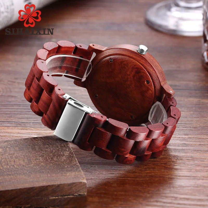 Новинка белые красные легкие деревянные Лидирующий бренд мужские часы высокое