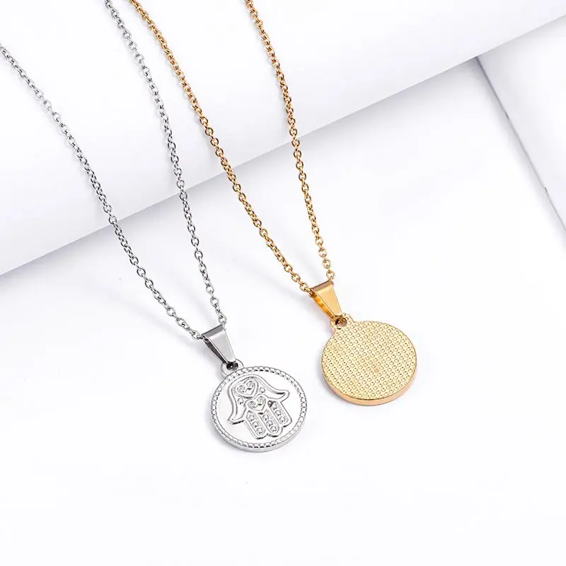 ZFVB Трендовое ожерелье с подвеской в виде руки хамсы женское из нержавеющей стали