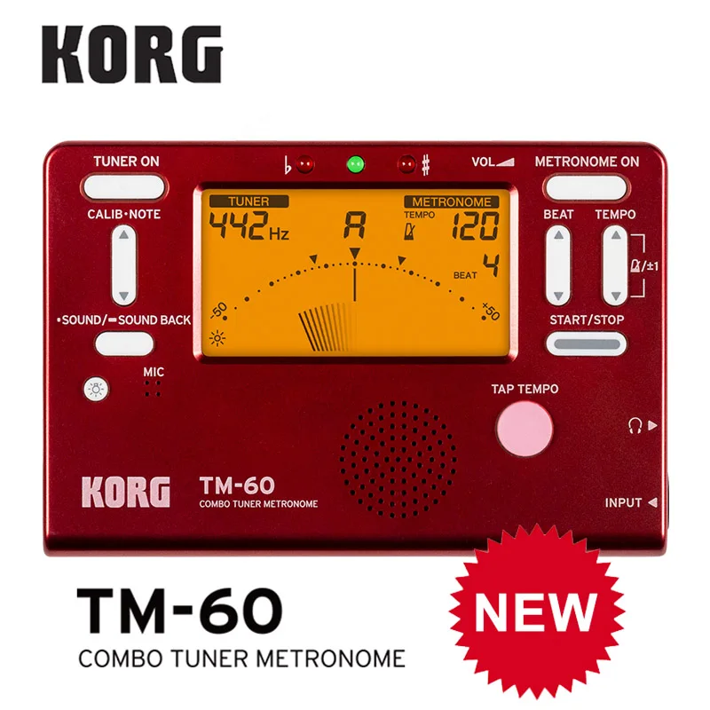 KORG TM60 TM60C тюнер метроном ветер/гитара укулеле/саксофоны/скрипки/тюнер для флейты