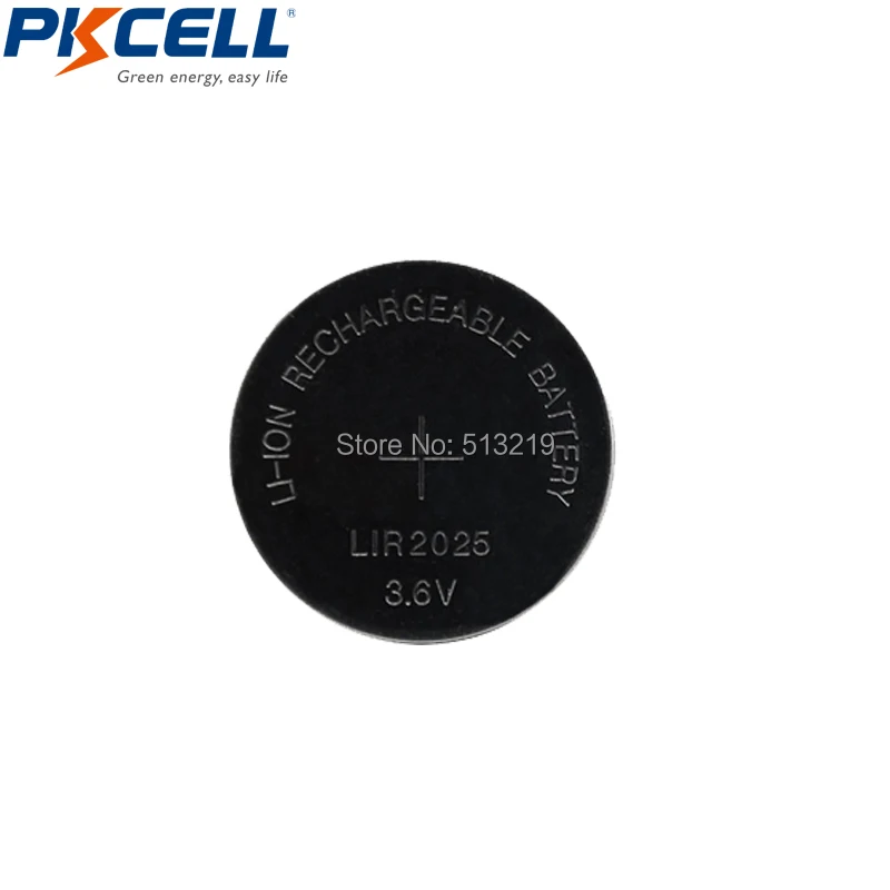 5 x LIR2025 Rechargeable Battery 3.6V 30mAh for Car Key Li-ion Button/Coin Cell Repleace CR2025 | Электроника