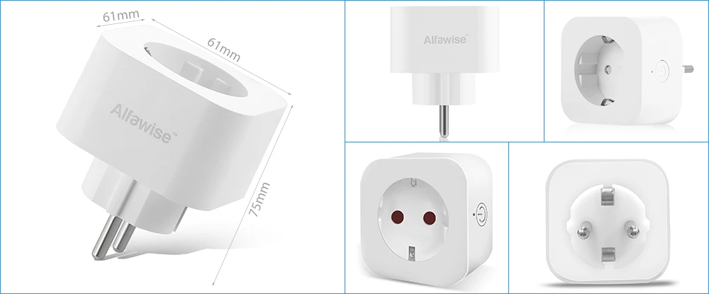 Alfawise PE1004T умная розетка Мини WiFi розетка с европейской вилкой работает с Amazon Alexa Google Home мобильное приложение дистанционное управление энергетический монитор