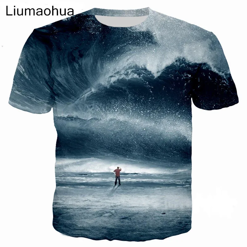 Liumaohua хипстер природа голубое небо пляж камни 3D принт Мужская/женская футболка