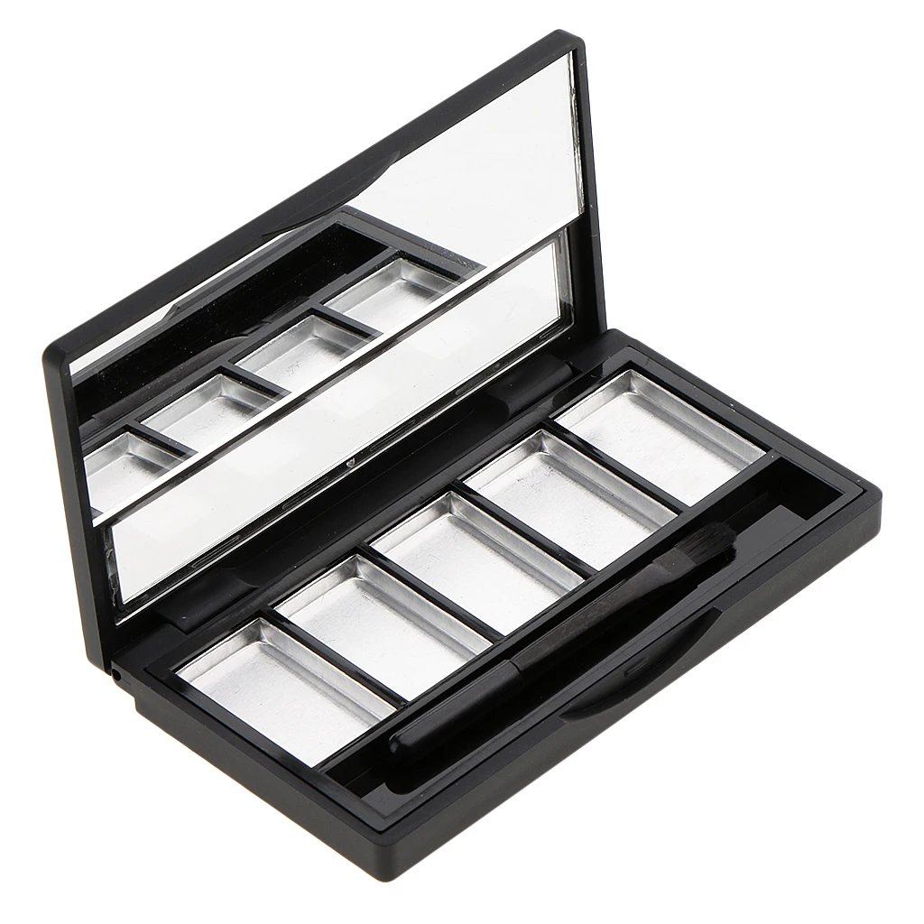Empty Makeup Palette Eyebrow Powder Eyeshadow Blush Lip Gloss DIY Case With Mirror Brush Set | Красота и здоровье